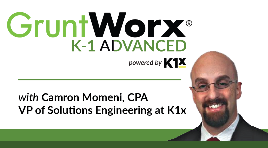 GruntWorx K-1 ADVANCED powered by K1x Webinar Banner